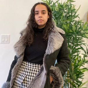 Danier - Shearling Fur Lined Suede Coat